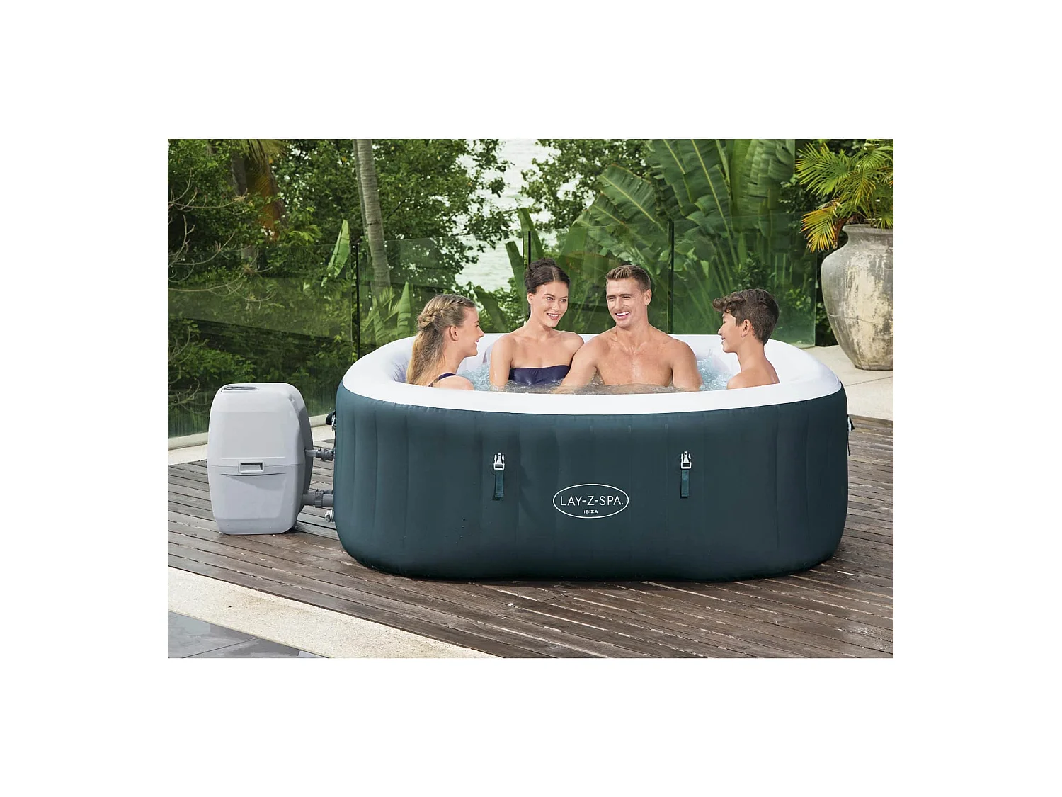Spa Gonflable Bestway Lay-Z-Spa Ibiza Pour 4-6 personnes Carré 180x180x66 cm
