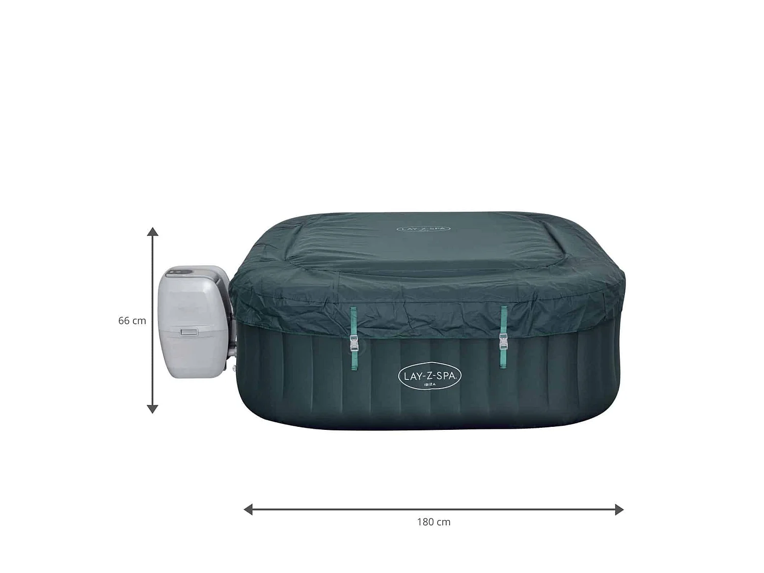 Spa Hinchable Bestway Lay-Z-Spa Ibiza 180x180x66 cm para 4-6 Personas con Airjet  y Cobertor
