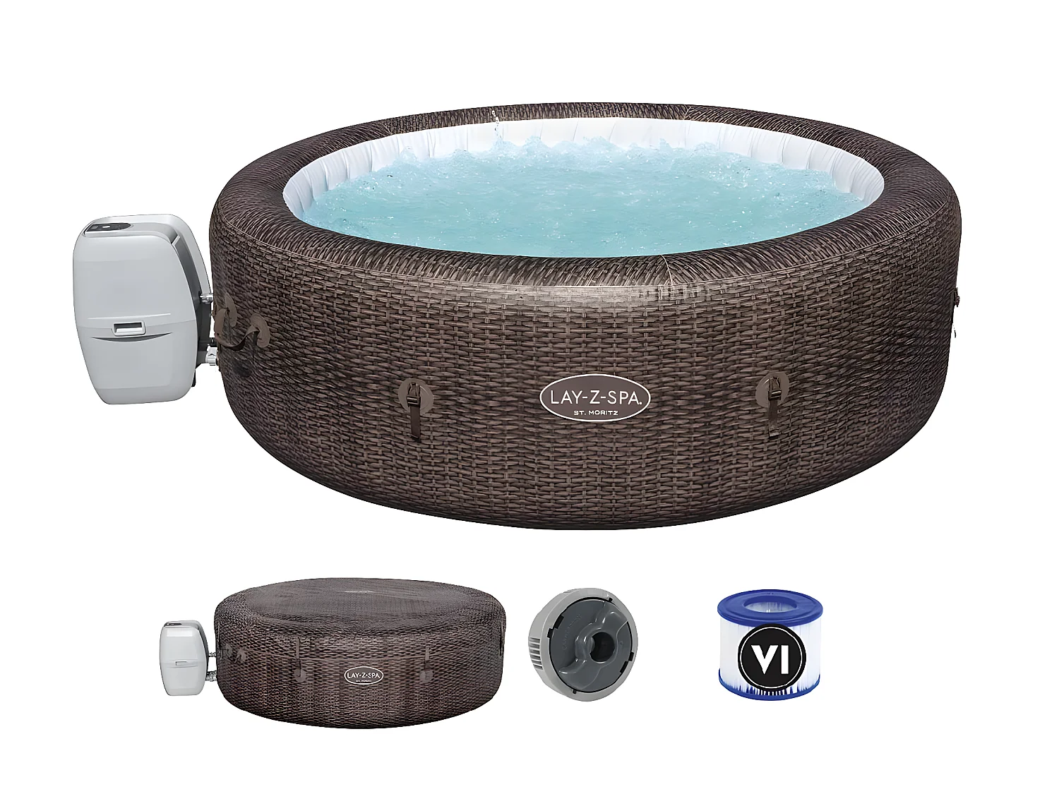 Spa gonflable Lay-Z-Spa St Moritz rond Airjet 5/7 places