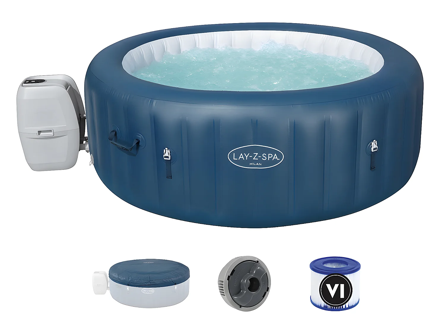 Spa gonflable Lay-Z-Spa Milan rond Airjet Plus 4/6 places - Bestway