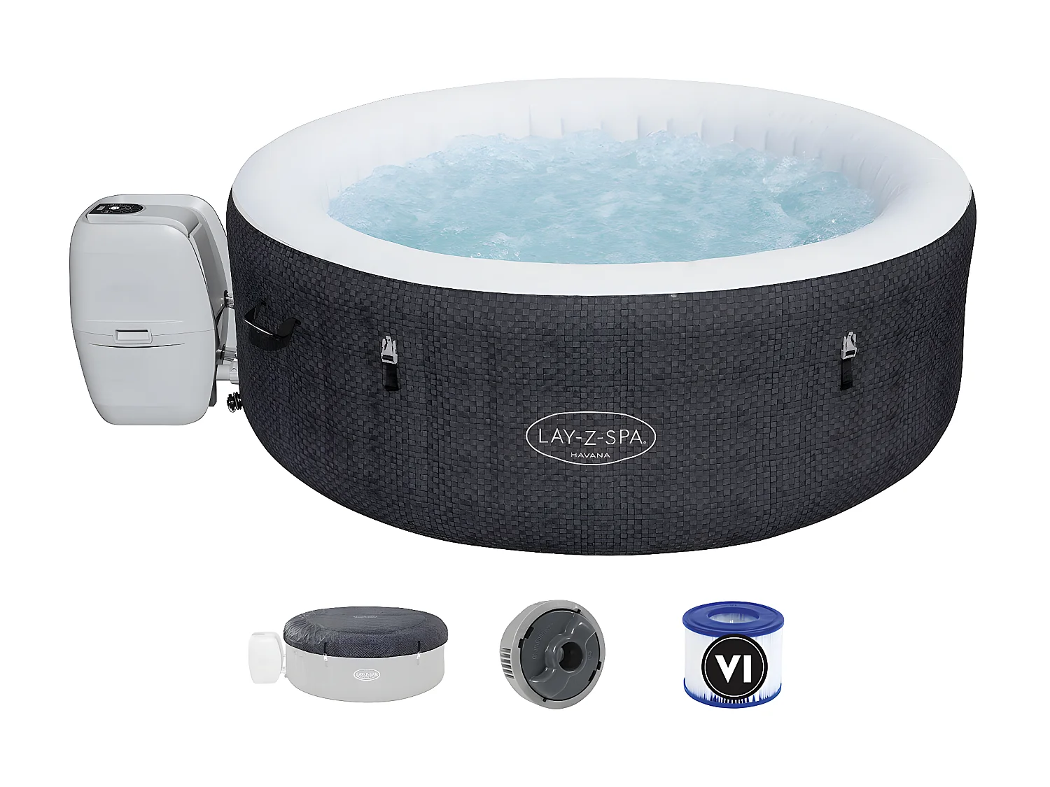 Piscina Idromassaggio Bestway Lay-Z-Spa Havana 180x66 cm per 2-4 Persone con Airjet e Copertura