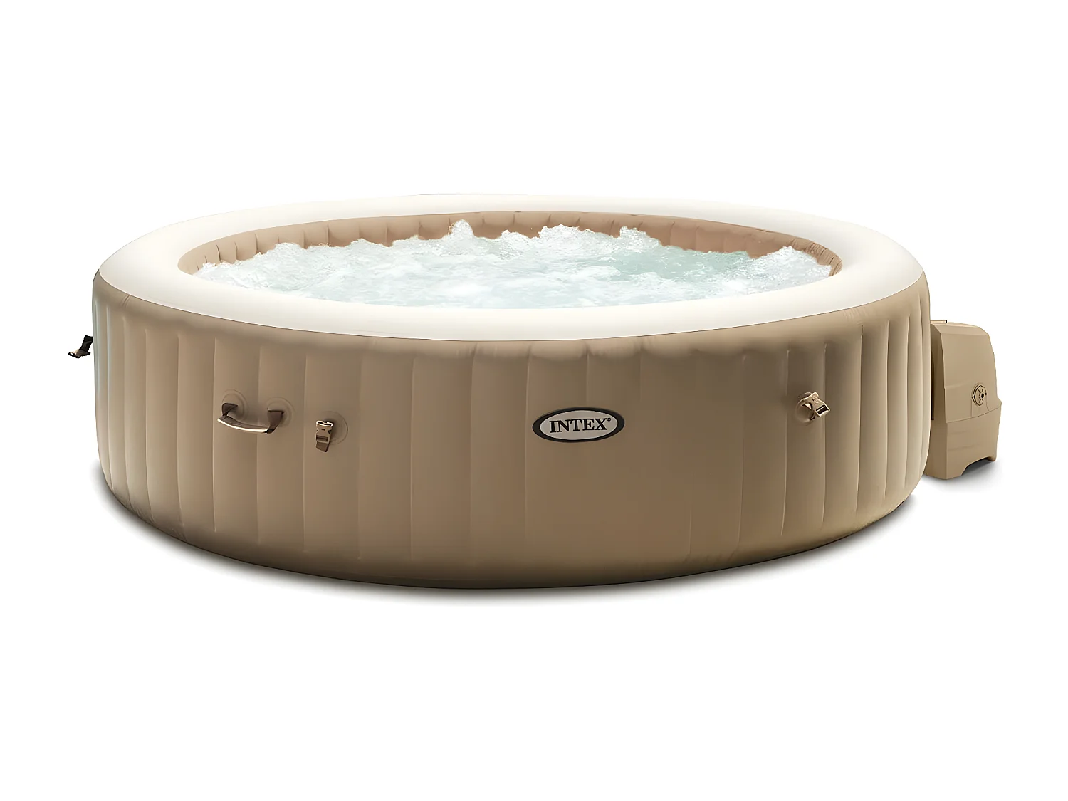 Jacuzzi hinchable Intex 1098L 6 personas con accesorios beige Ø216x71 cm