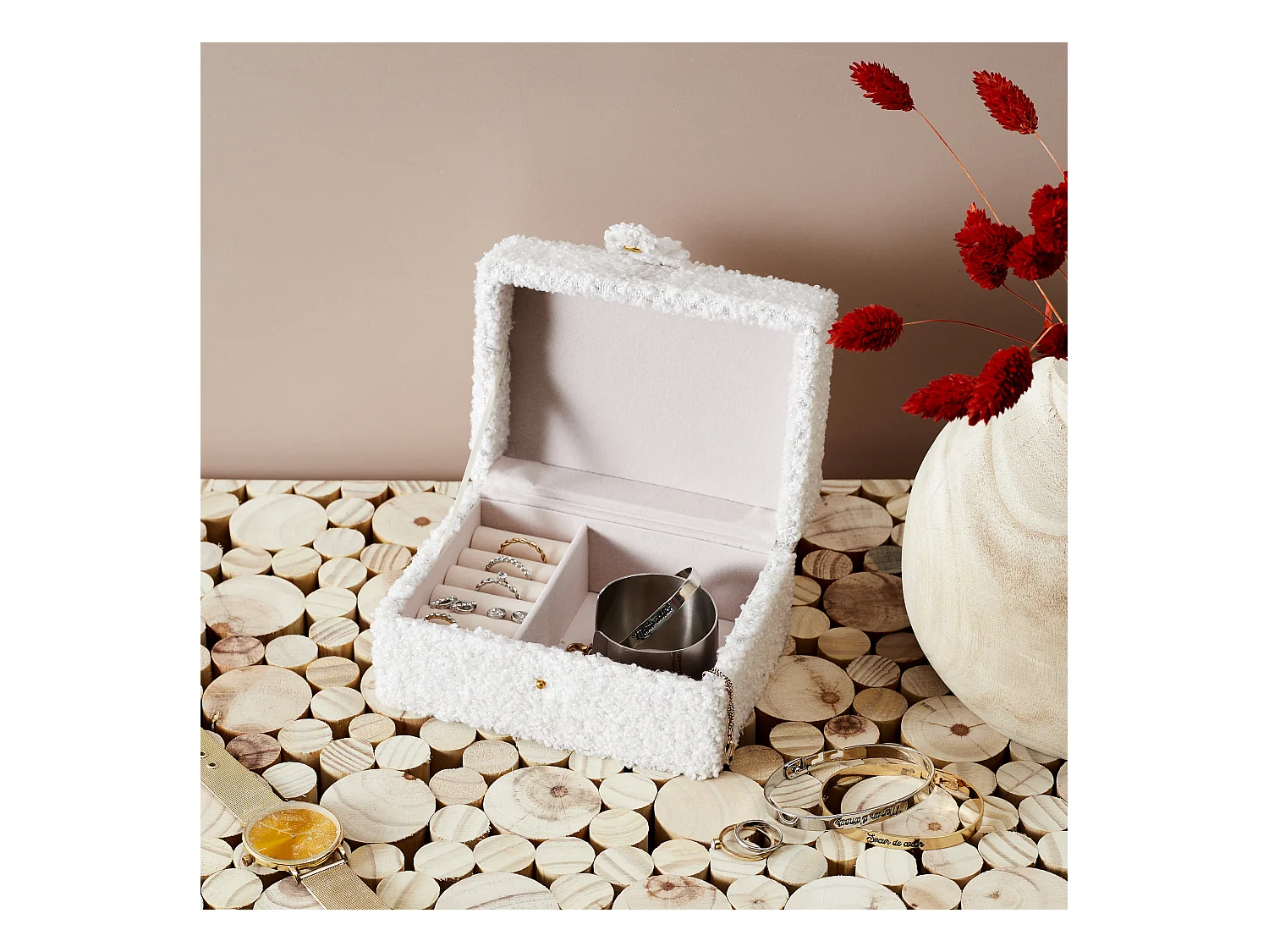Boite A Bijoux Bouclette Blanc