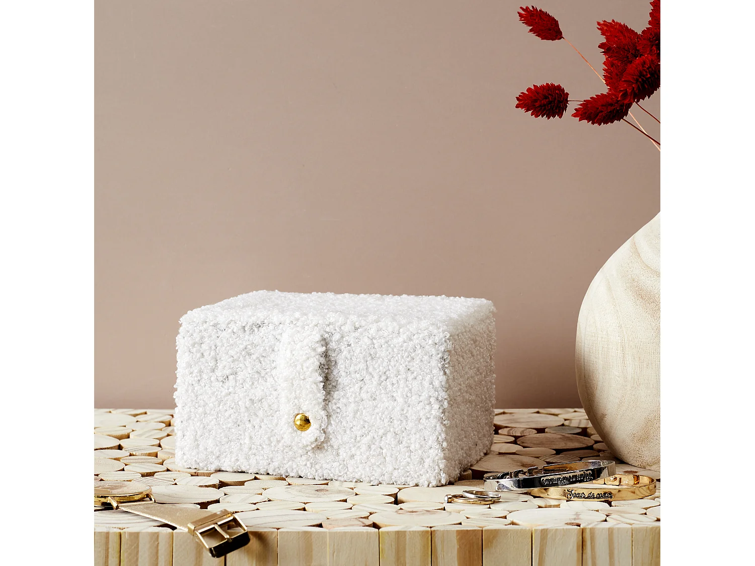 Boite A Bijoux Bouclette Blanc