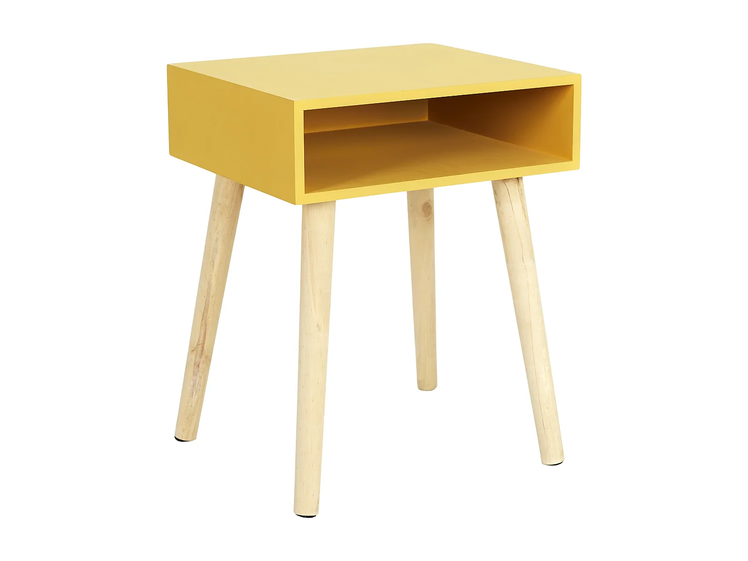 Table De Chevet Niche Jaune Jaune, Marron