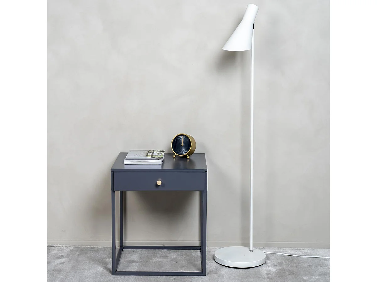 Table de Chevet Avec Tiroir "Bakal" 50cm Gris