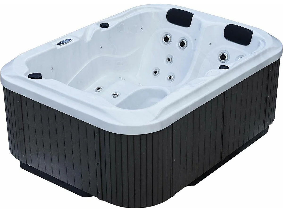 Spa rigide gris et blanc marbré jets et leds Costa (3 places dont 2 allongées)
