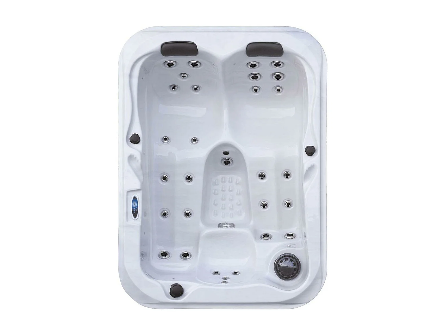 Spa rigide gris et blanc marbré jets et leds Costa (3 places dont 2 allongées)