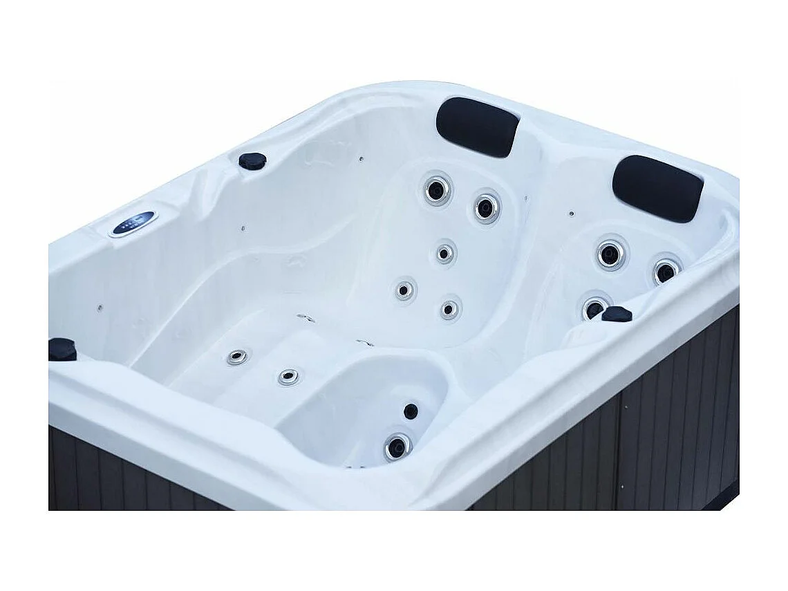 Spa rigide gris et blanc marbré jets et leds Costa (3 places dont 2 allongées)