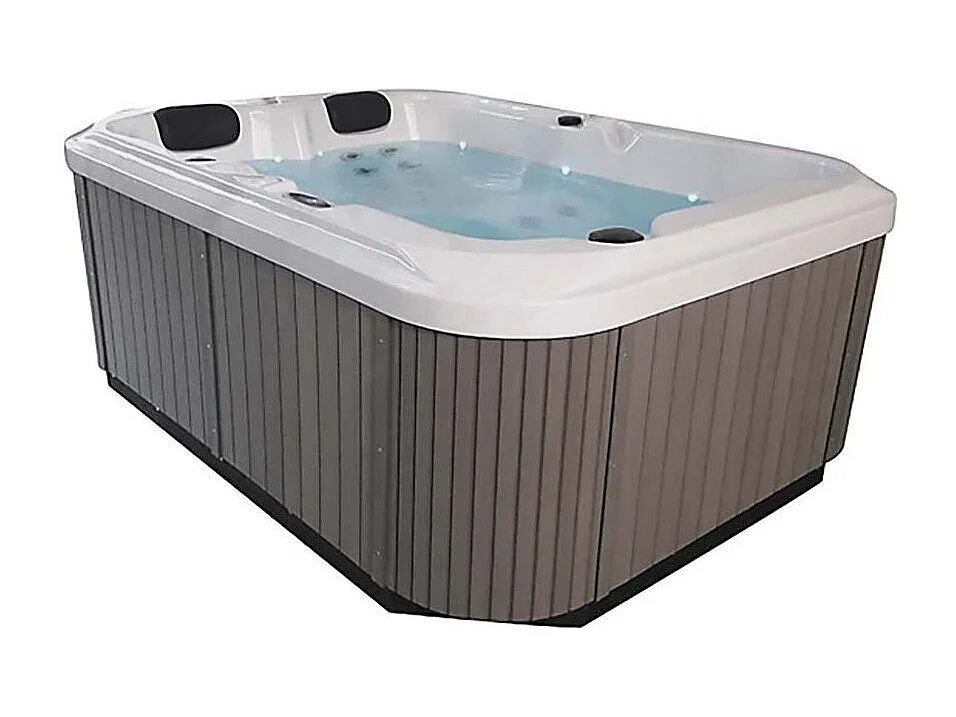 Spa rigide gris et blanc marbré jets et leds Costa (3 places dont 2 allongées)