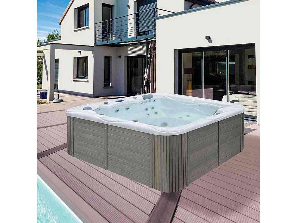 Spa rigide cuve acrylique et châssis bois ML650 (5 places dont 2 allongées)