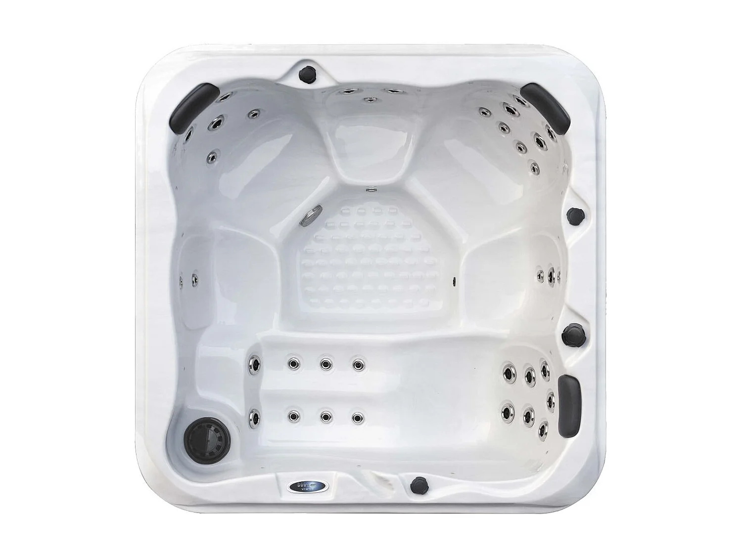 Spa rigide gris et blanc marbré jets et leds Florida (6 places dont 1 allongée)