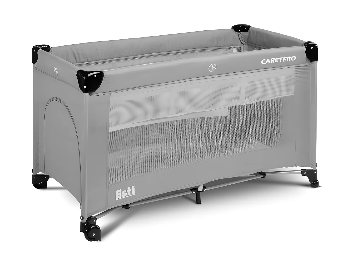 Lit parapluie de voyage sur roues Esti et sac de transport - Gris