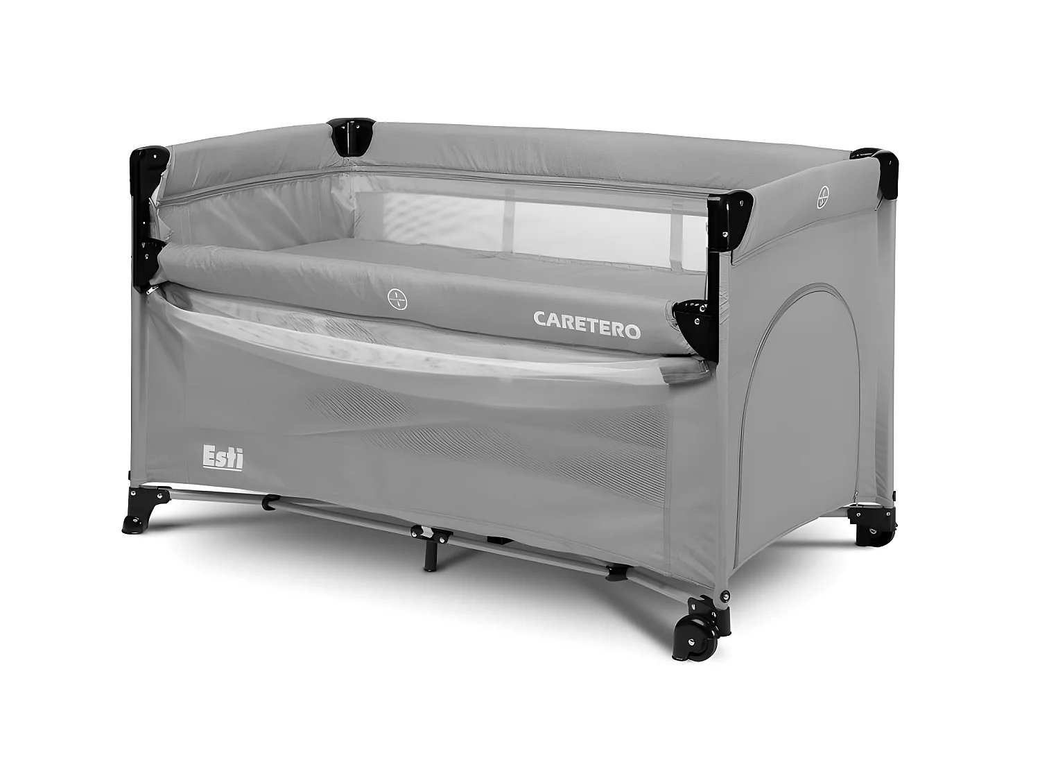 Lit parapluie de voyage sur roues Esti et sac de transport - Gris