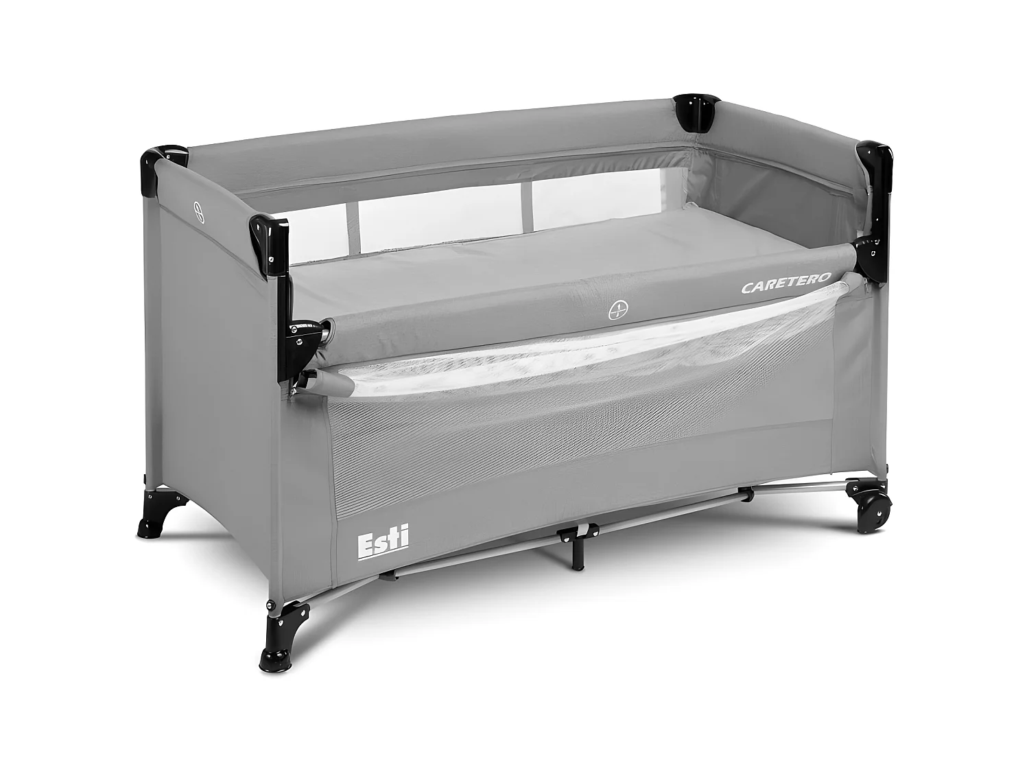 Lit parapluie de voyage sur roues Esti et sac de transport - Gris