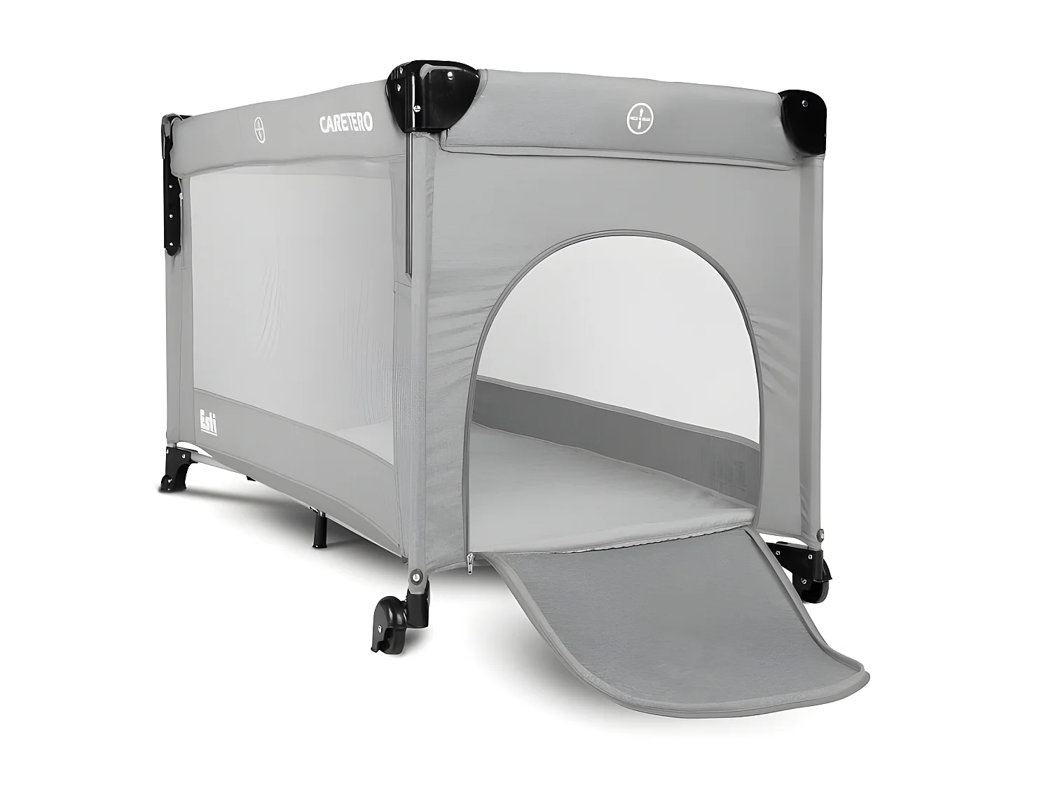 Lit parapluie de voyage sur roues Esti et sac de transport - Gris