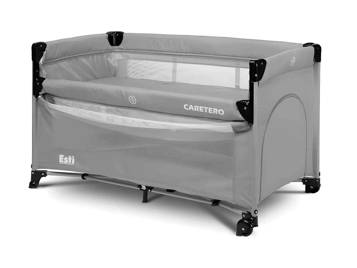 Lit parapluie de voyage sur roues Esti et sac de transport - Gris