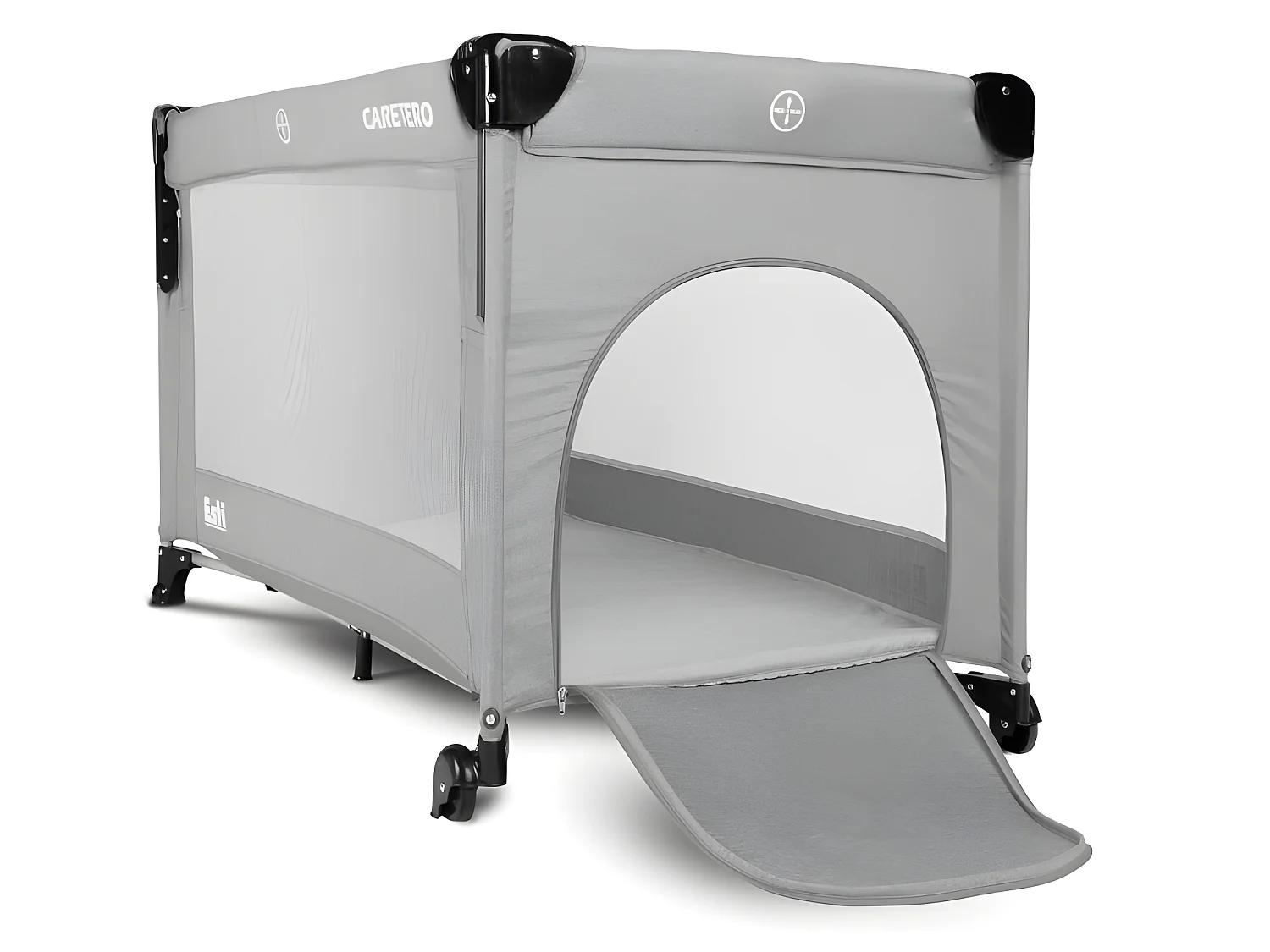 Lit parapluie de voyage sur roues Esti et sac de transport - Gris