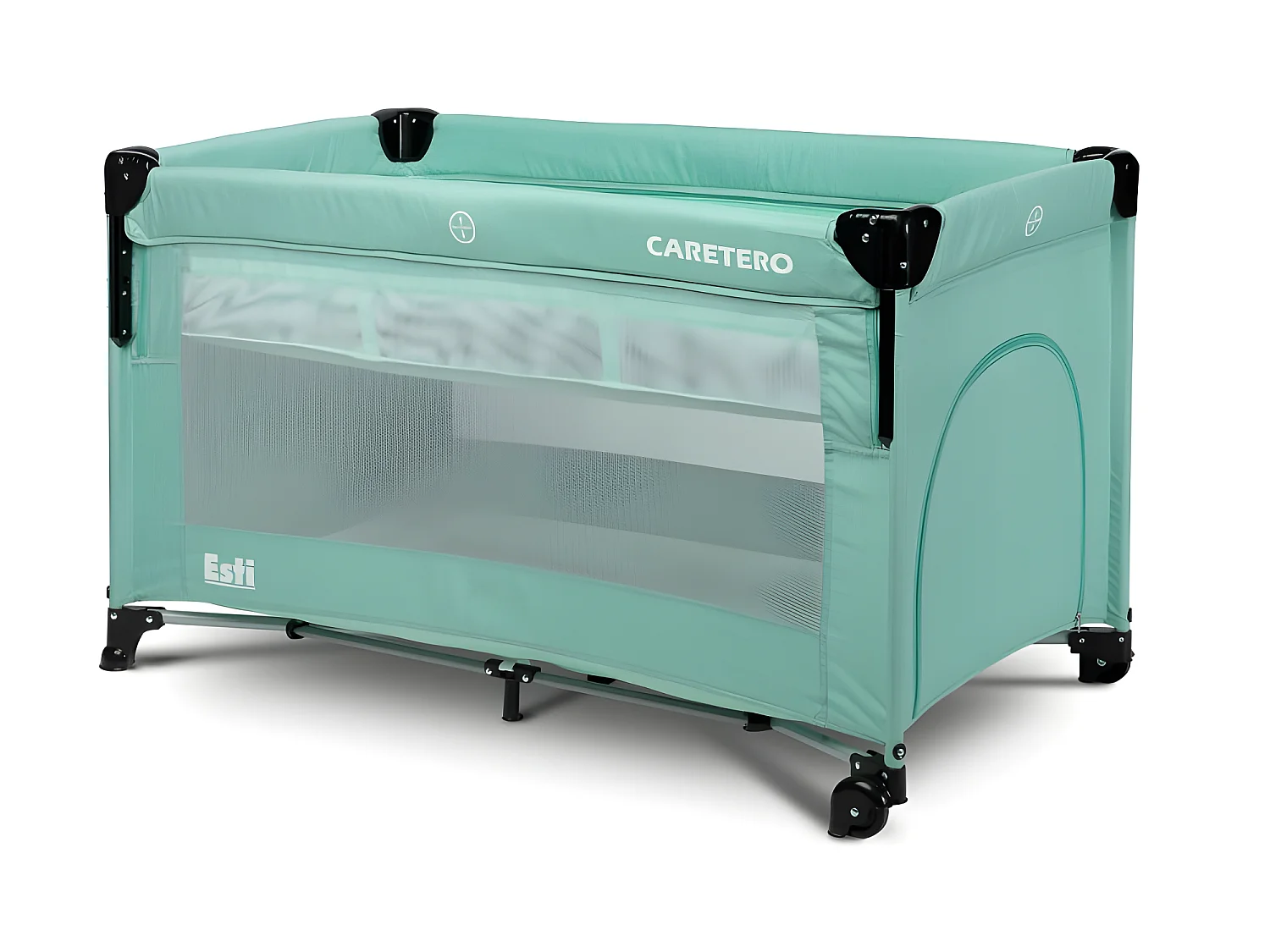 Lit parapluie de voyage sur roues Esti et sac de transport - Menthe