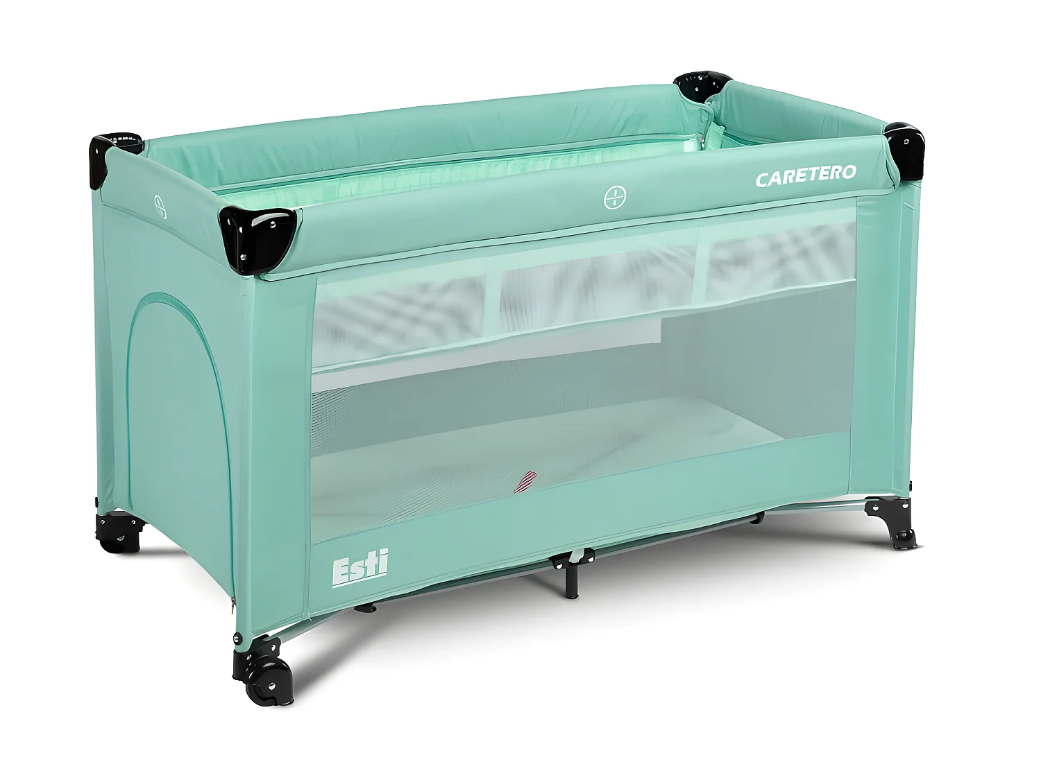 Lit parapluie de voyage sur roues Esti et sac de transport - Menthe