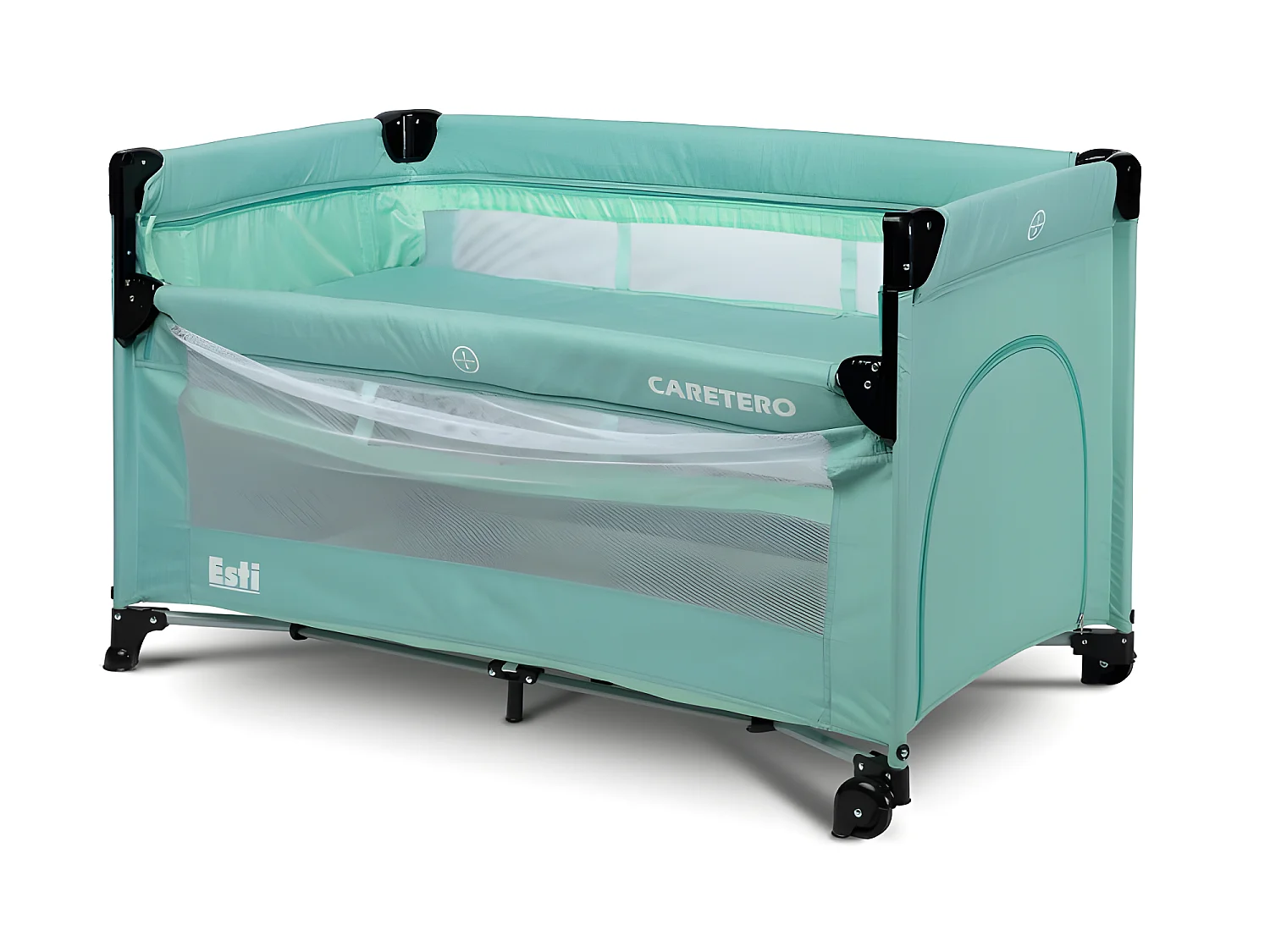 Lit parapluie de voyage sur roues Esti et sac de transport - Menthe
