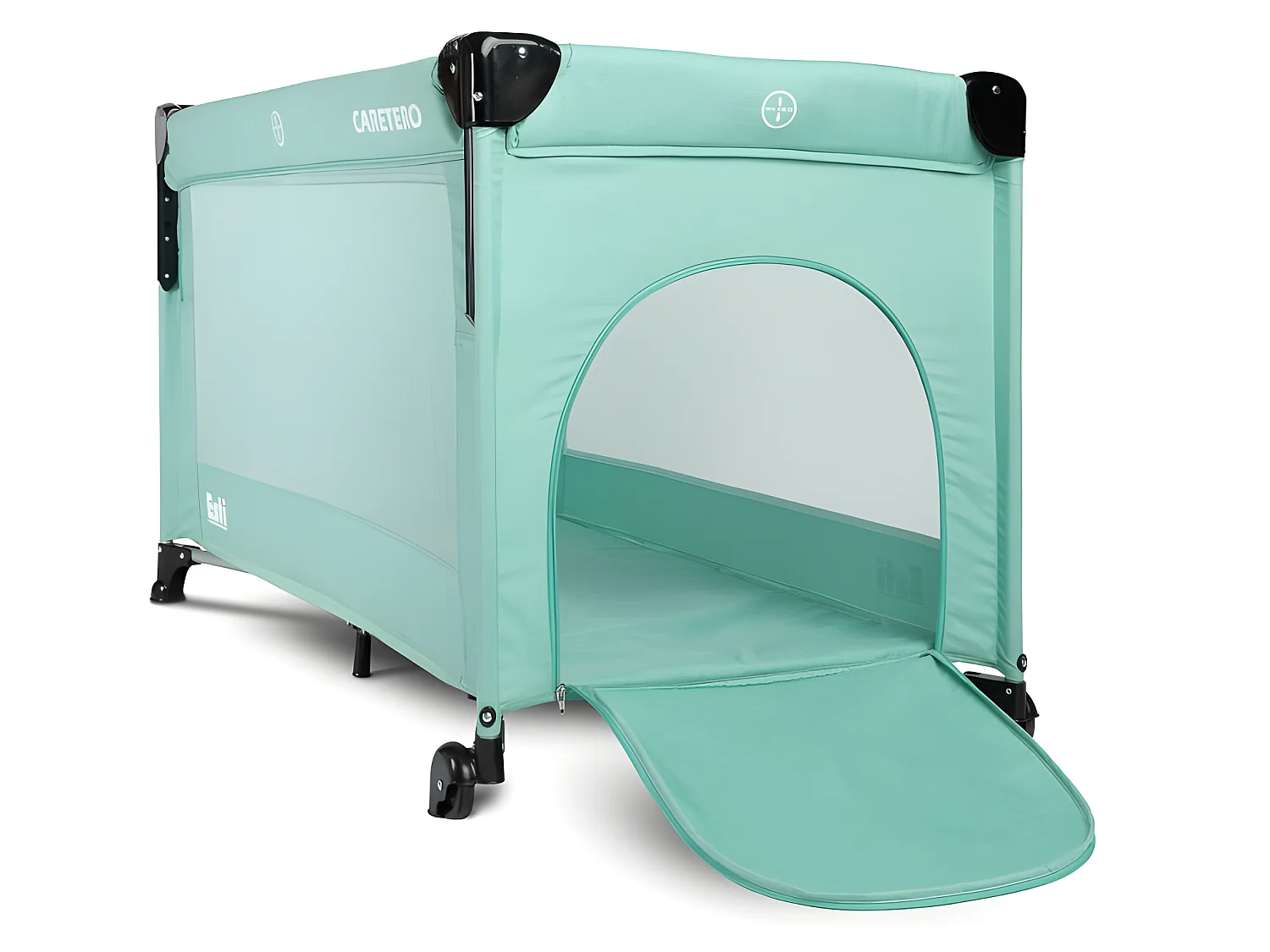 Lit parapluie de voyage sur roues Esti et sac de transport - Menthe