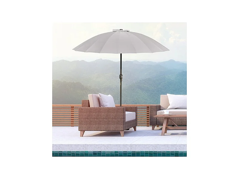 Parasol rond inclinable MUSHROOM Gris
