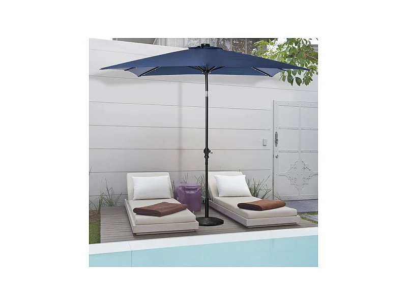 Parasol LED rectangulaire YUMI bleu