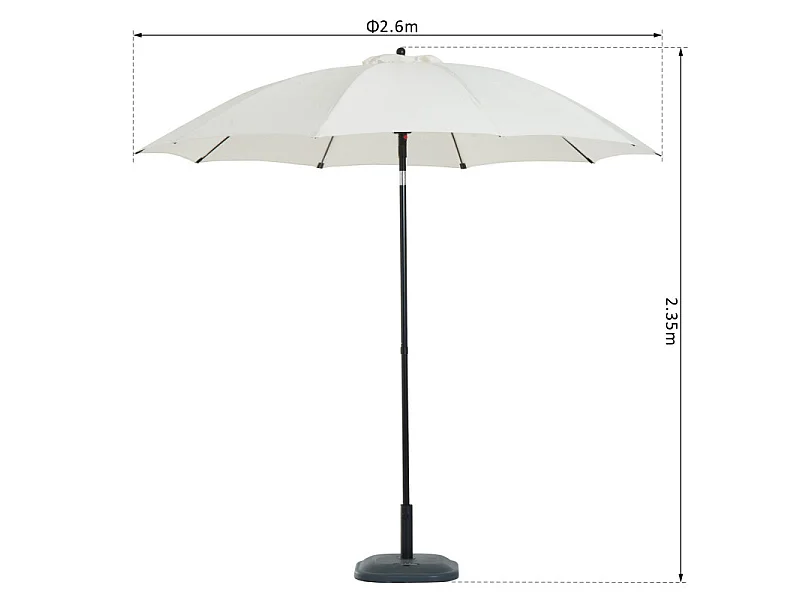 Parasol SUNNY Crème et Noir