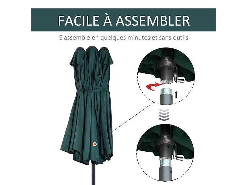Grand parasol XXL SANTIAGO vert