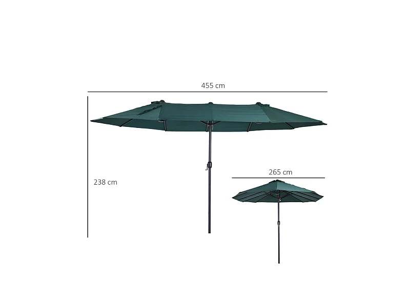 Grand parasol XXL SANTIAGO vert