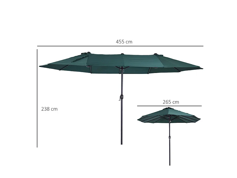 Grand parasol XXL SANTIAGO vert