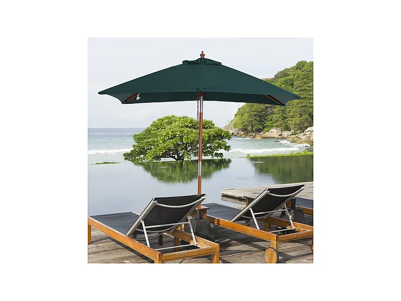 Parasol rectangulaire inclinable WIMBLEDON vert foncé