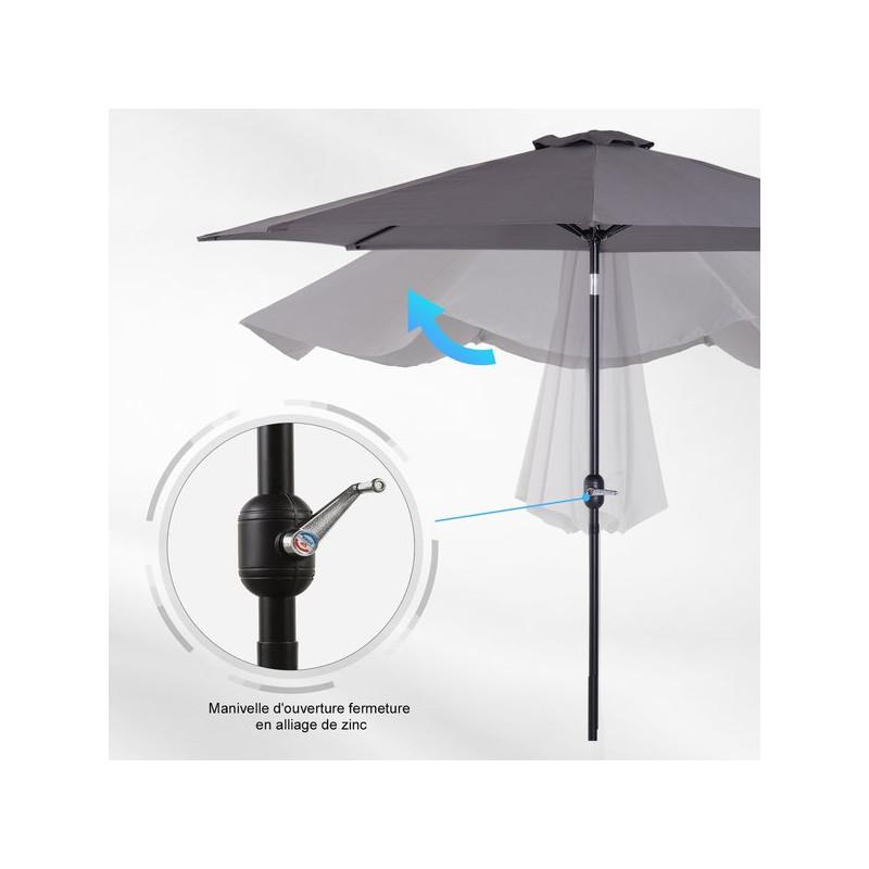 Parasol Rond Inclinable Normandy Gris