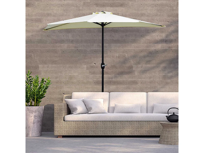 Demi-parasol de balcon OTTO crème