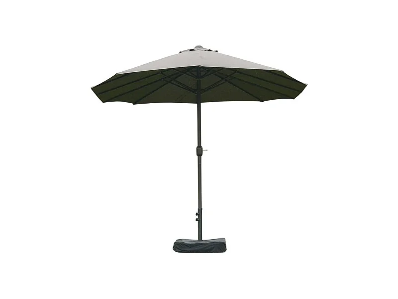 Grand parasol de jardin DIEPPE gris avec contrepoids inclus