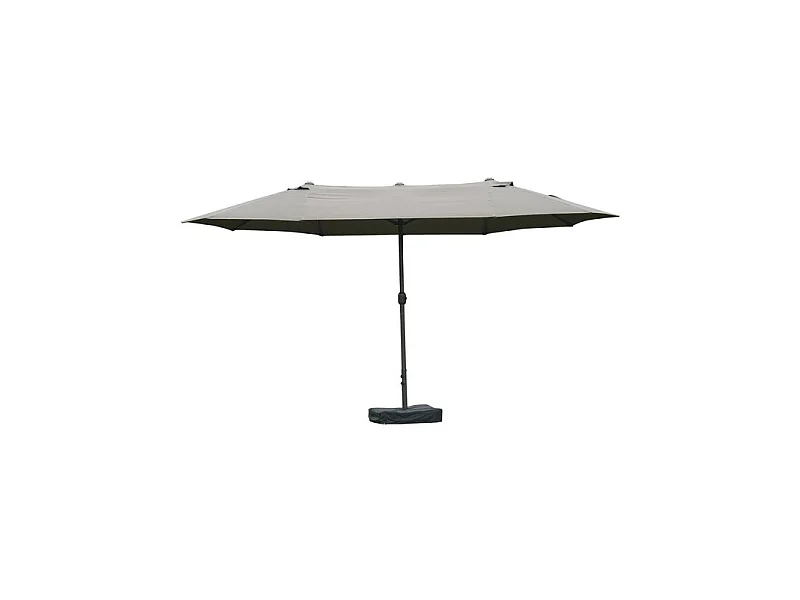 Grand parasol de jardin DIEPPE gris avec contrepoids inclus