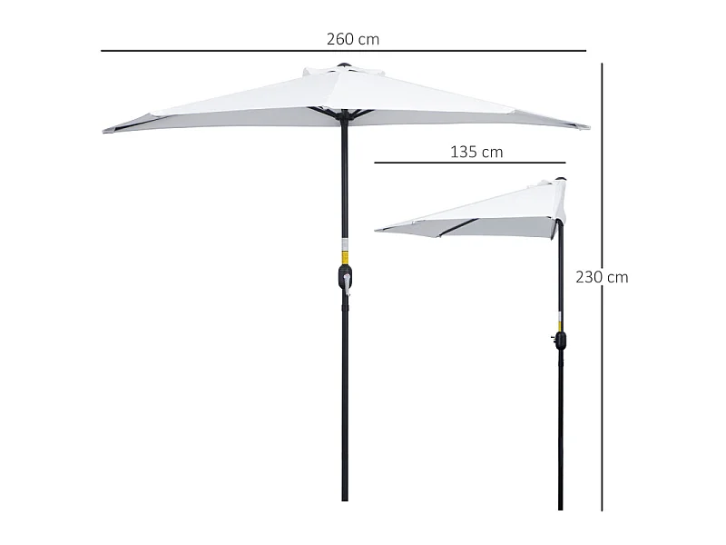 Demi-parasol OSLO crème