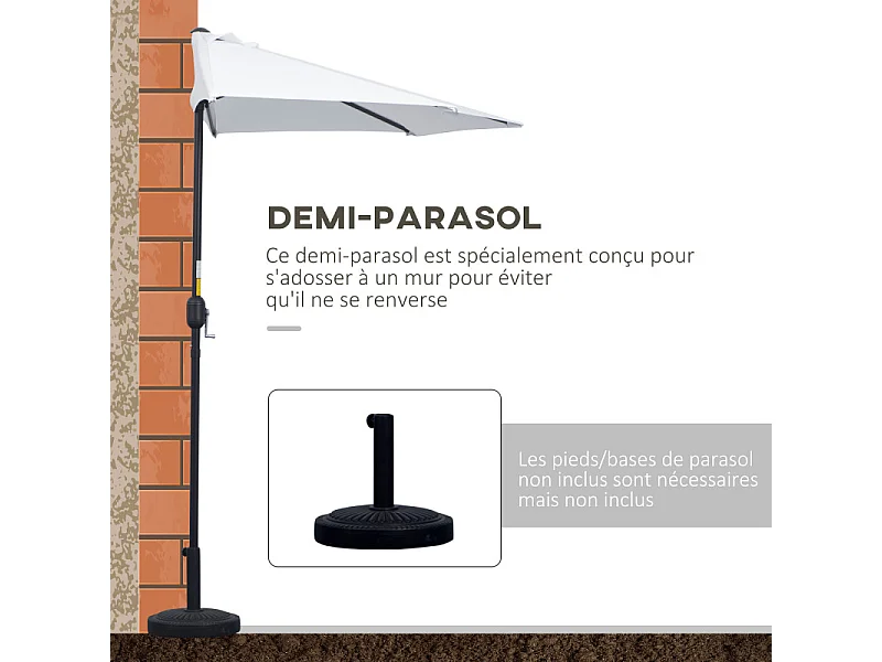 Demi-parasol OSLO crème