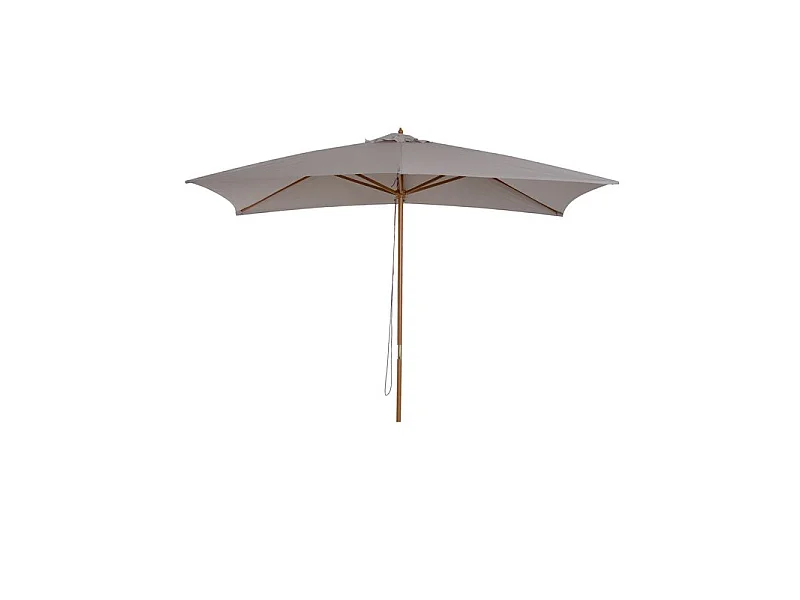 Parasol droit rectangulaire VANUATU grande taille gris