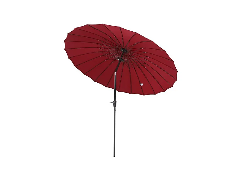 Parasol rond CHINA rouge avec manivelle