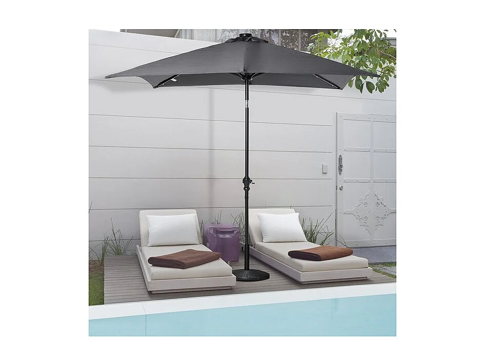 Grand parasol VEGAS à LED gris