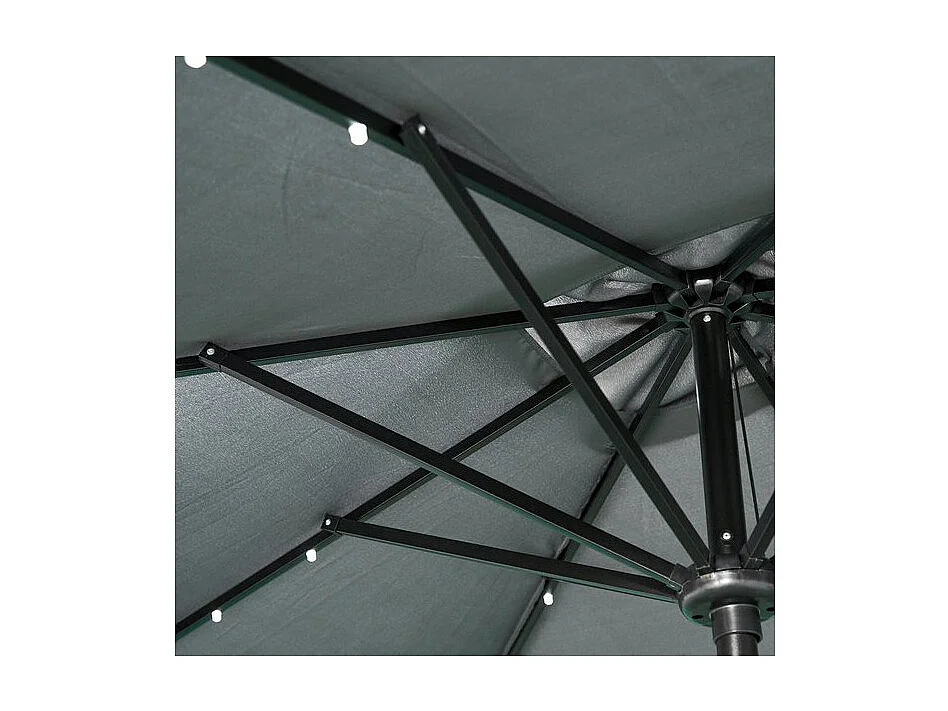 Grand parasol VEGAS à LED gris
