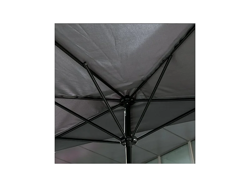 Demi-parasol de balcon DEAUVILLE gris