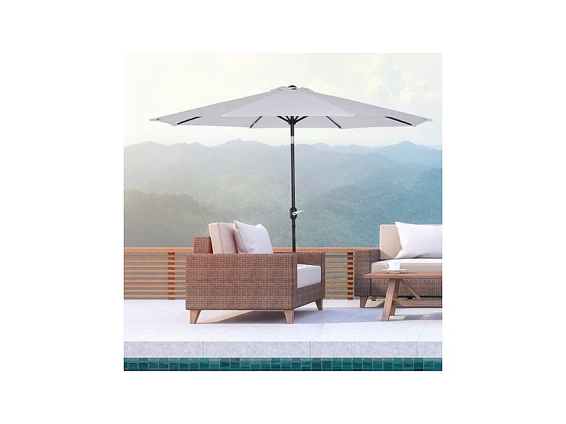 Parasol rond inclinable LYS blanc