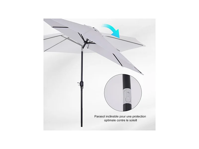 Parasol rond inclinable LYS blanc