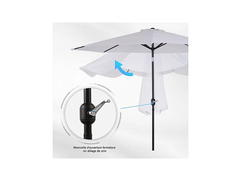 Parasol rond inclinable LYS blanc