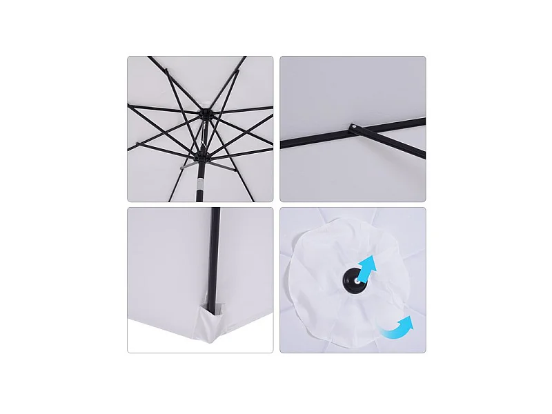 Parasol rond inclinable LYS blanc