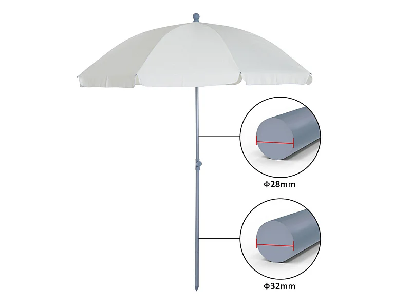 Parasol inclinable de plage SUNBE crème