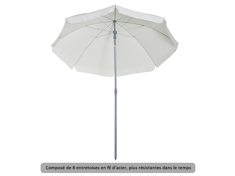 Parasol inclinable de plage SUNBE crème